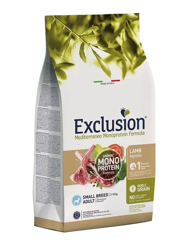 Exclusion Mediterraneo Monoprotein Small Breed Adult Agnello – Crocchette Complete per Cani Adulti di Taglia Piccola