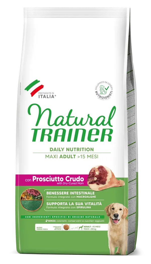 Natural Trainer Maxi Adult con Prosciutto Crudo 12kg