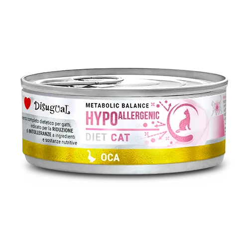 Disugual Metabolic Balance Cat Hypoallergenic 85g – Alimento Dietetico Umido per Gatti con Intolleranze Alimentari Oca